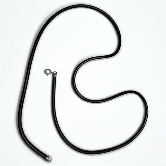 23" Black Cord Necklace - Unisex | 925 Silver
Clasp Minimalist Great for Men - Picture 3 of 17